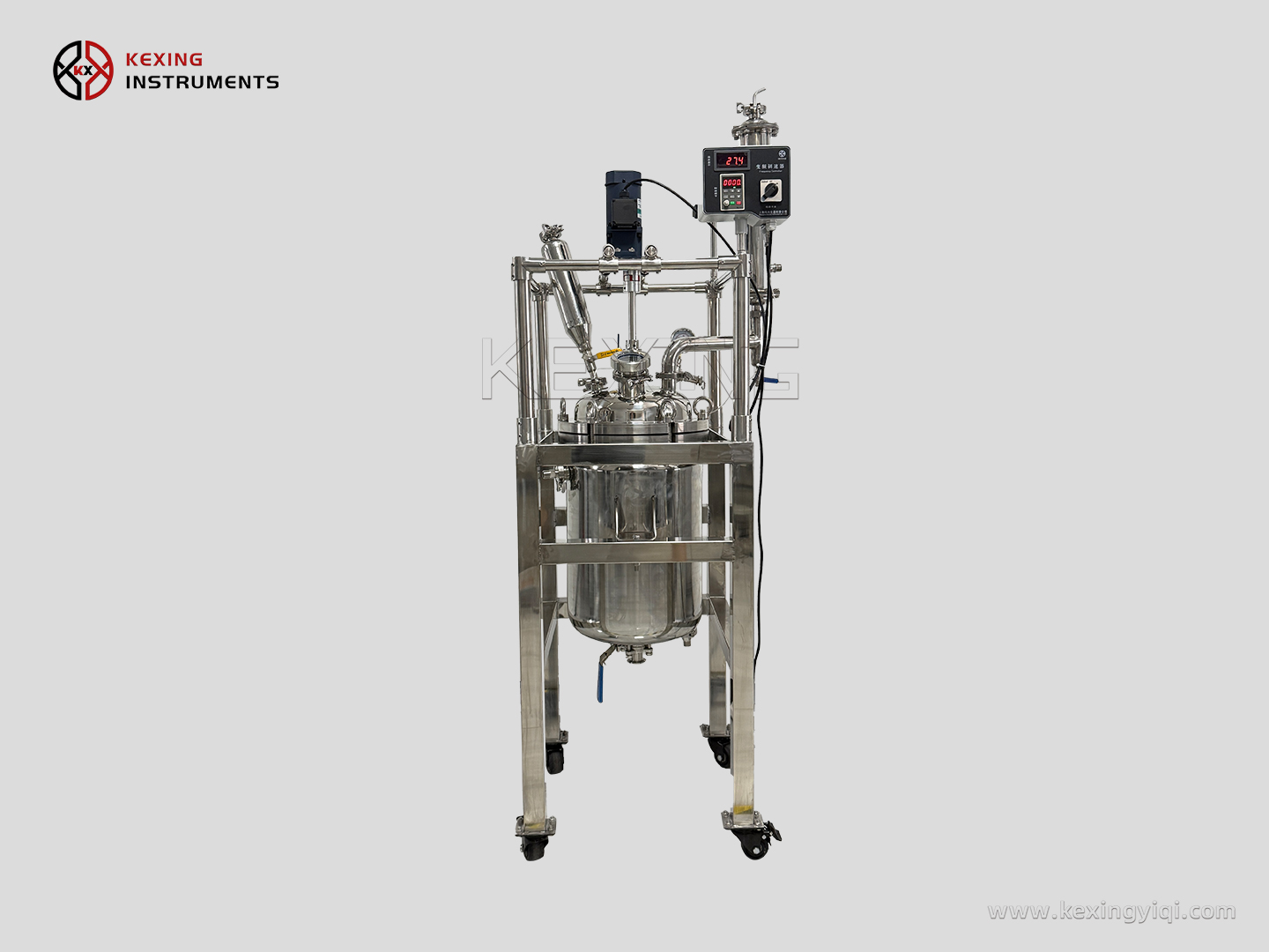 Jacketed stainless steel reactor