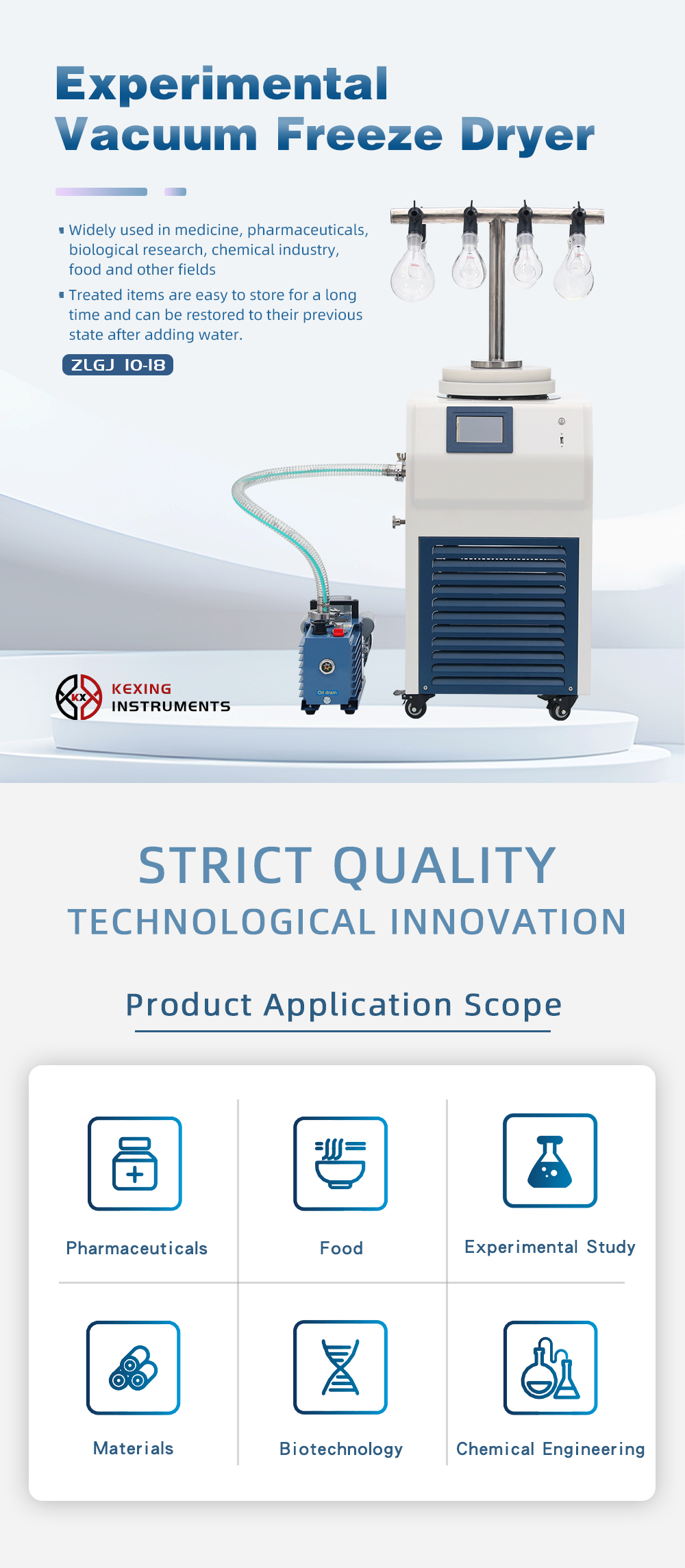 Experimental vacuum freeze dryer