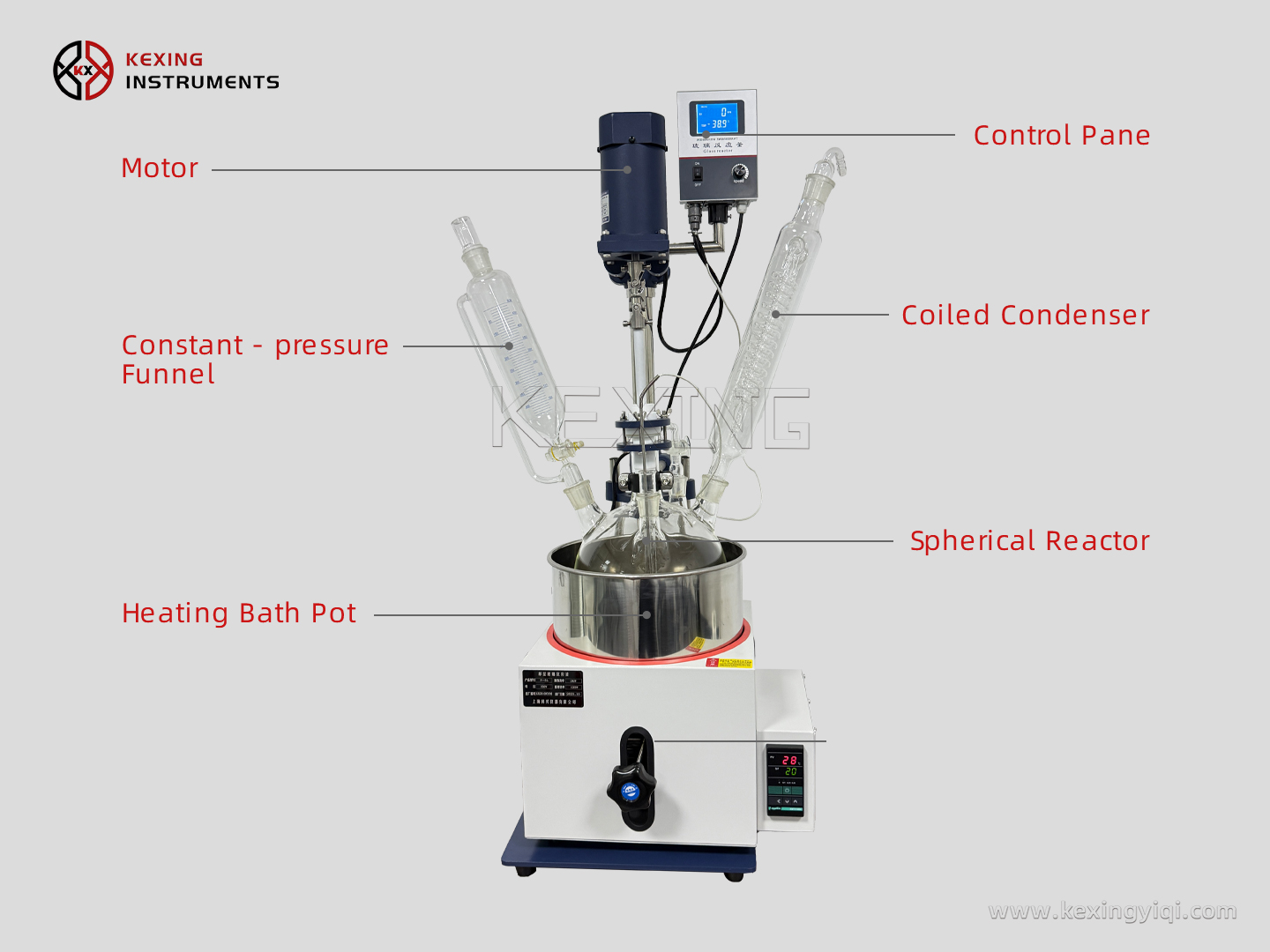 Bath heating glass reactor