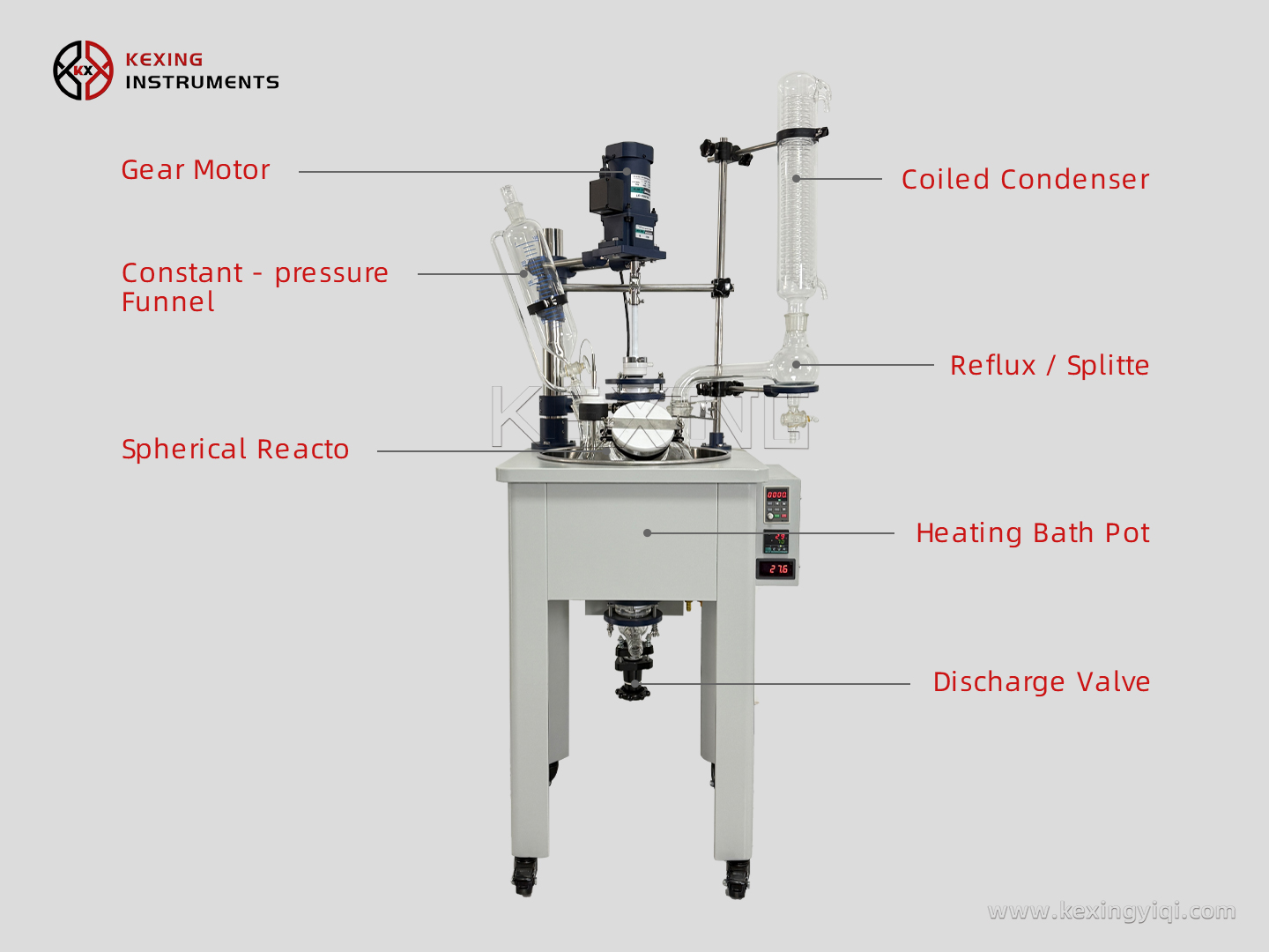 Bath heating glass reactor